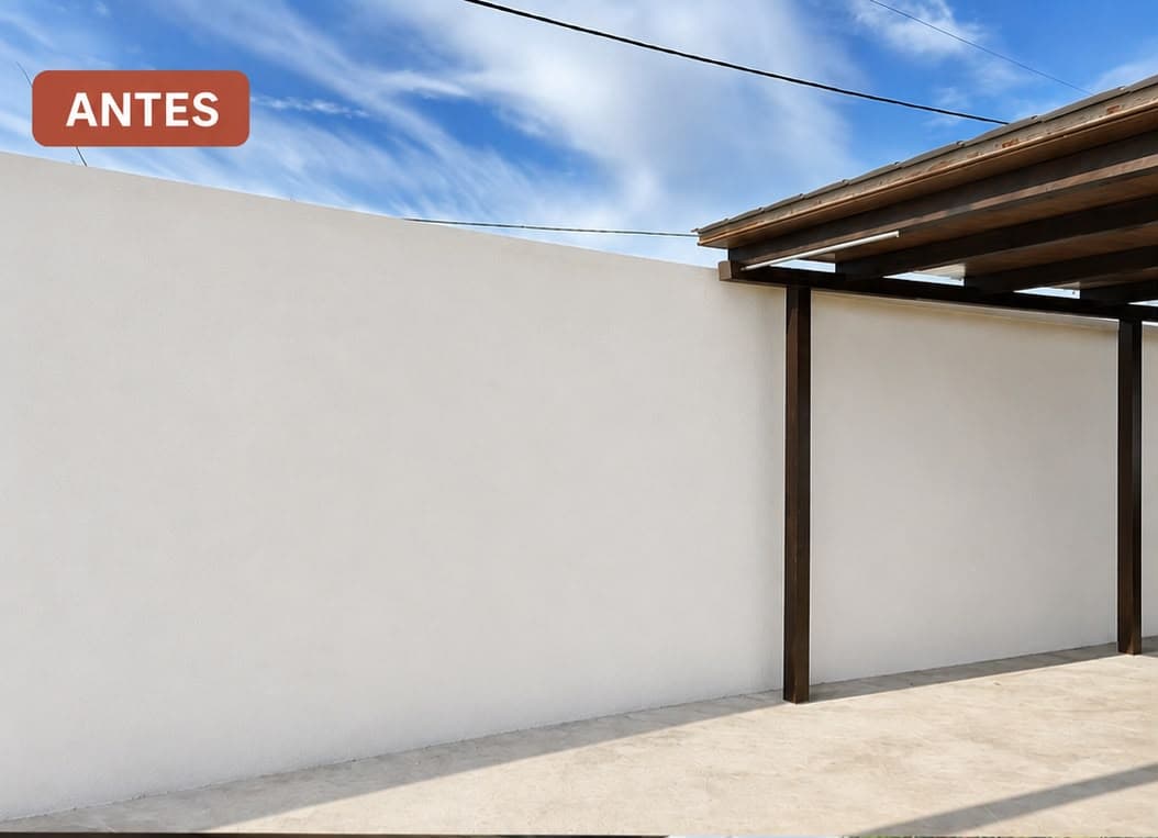 Antes — Un patio convertido en jardín, sin plantar nada